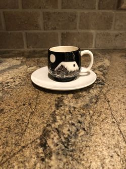 Cup & Saucer Hand painted, Anchor Point, Alaska