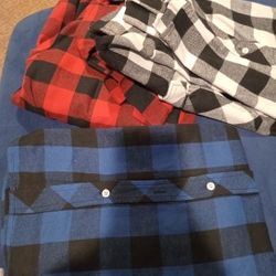 3 Pcs Men's Plaid Long Sleeve Casual Shirt,Size M