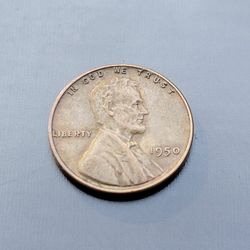 1950 Lincoln Wheat Penny No Mint Mark Rare Very Fine Condition