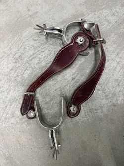Western Cowboy Spurs with Leather Straps