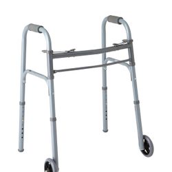 Medline Lightweight Junior/Lower Height Folding Walker with 5” Wheels
