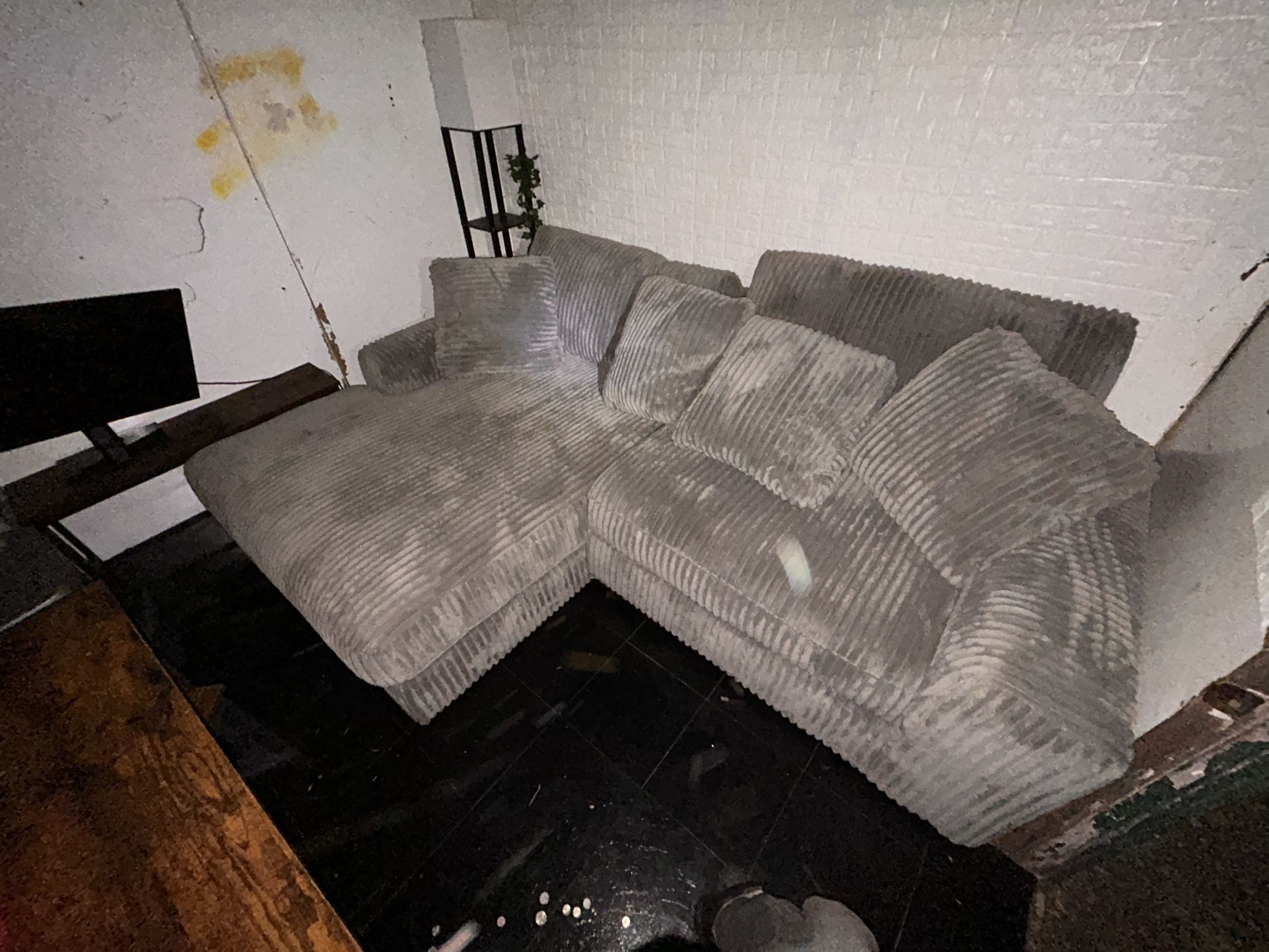 fluffy L shaped couch