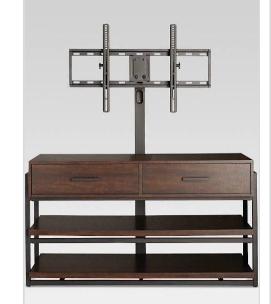 48" Mixed Material 3 in 1 TV Stand Brown Threshold