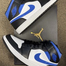 12M, Air Jordan 1 MID White Black Racer Blue, 554724-140