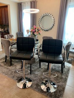 Modern Brand New Black Adjustable Swivel Bar Stools (In Box) – $49 Each