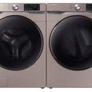 Samsung Champagne Front-Load Washer & Gas Dryer Set with Steam and Smart Care