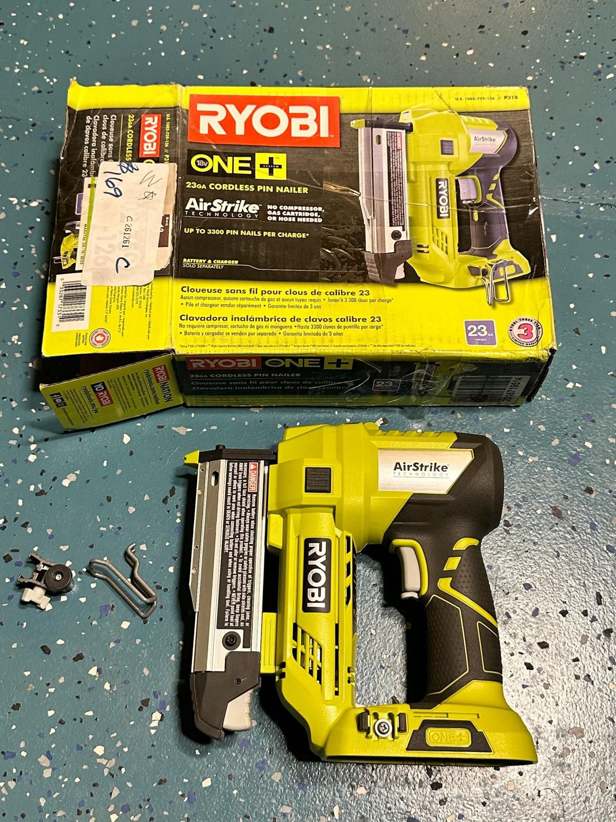 RYOBI ONE+ 18V Cordless Airstrike 23 Gauge Pin Nailer (Tool Only)