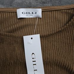 GILLI NEW chocolate brown Size Large Dress With Rouching To Adjust Length