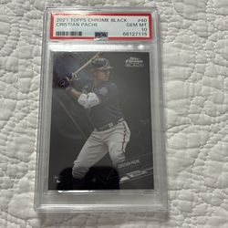 2021 Topps Chrome Black Cristian Pache  PSA 10