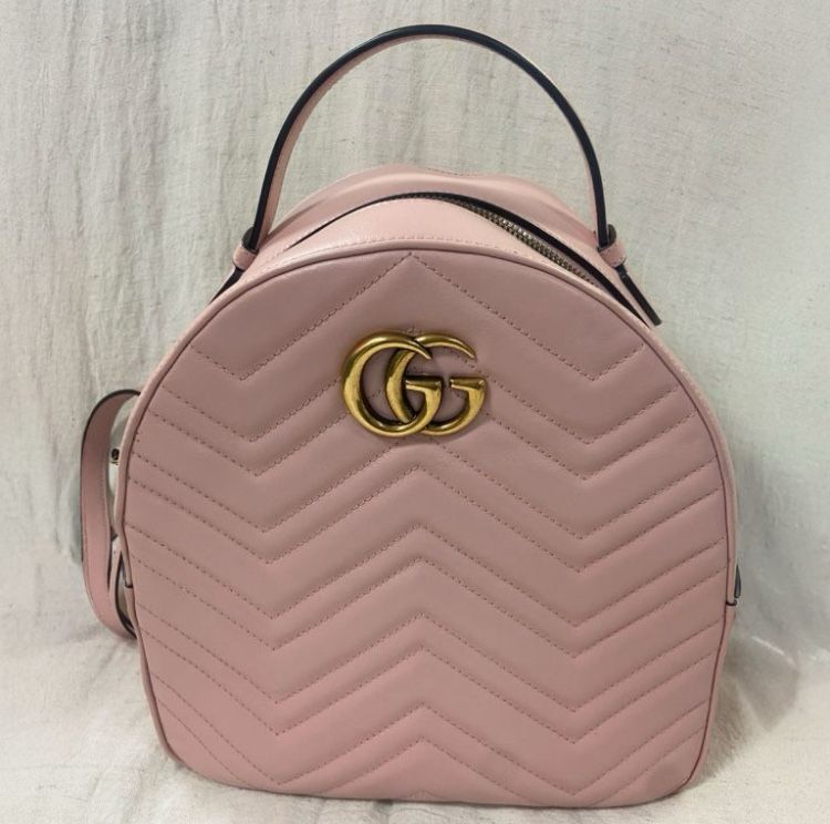 Gucci GG Marmont Pink Leather Backpack