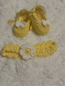 Baby Headband And Booties 