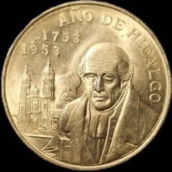 1953 Silver Mexican cinco pesos ,a Great Coin For Your Collection