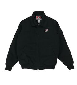 Ben Davis Quilt Lined Jacket Mens Medium M Black Canvas Duck Bomber Full Zip Y2K