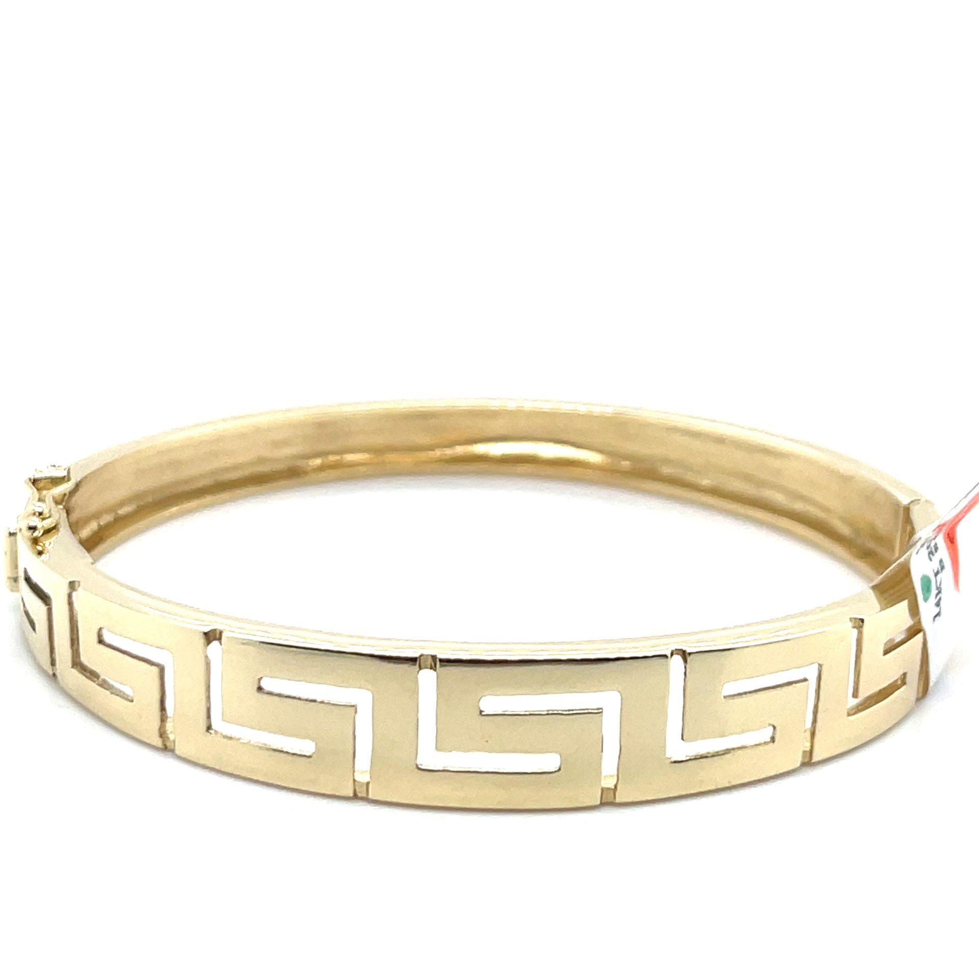 14kt Gold Bangel Bracelet Solid 2 Piece Greek Keys Style 20.50grams 152782 1