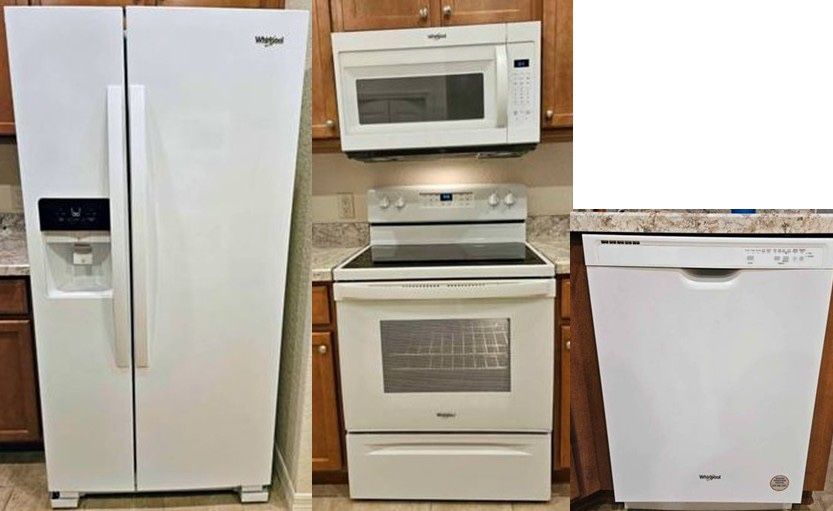 White 4-Piece Kitchen Appliance Set - 3 Years Old