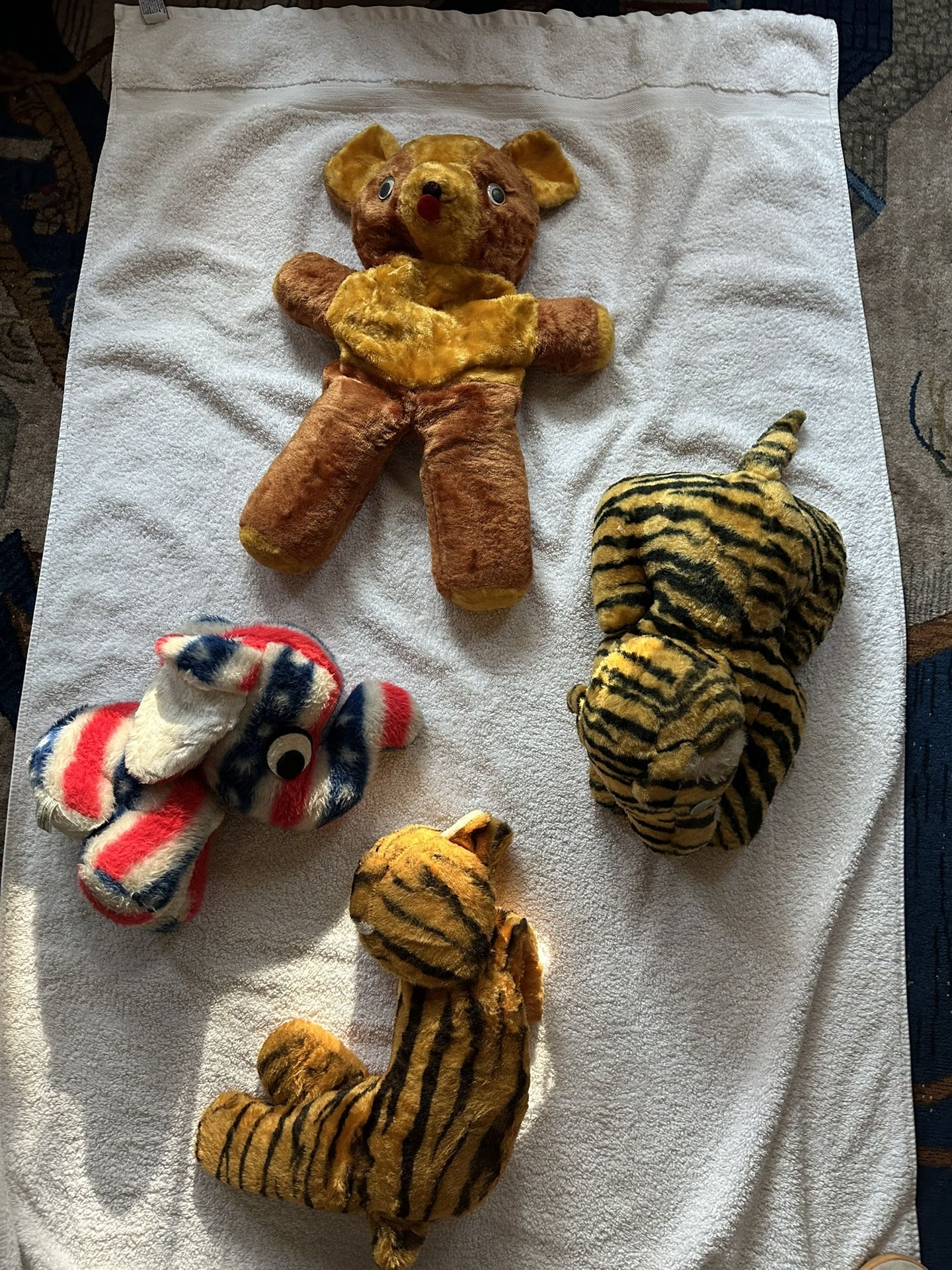 1950s vintage stuffed animals- Tigers, Bear, Elephant