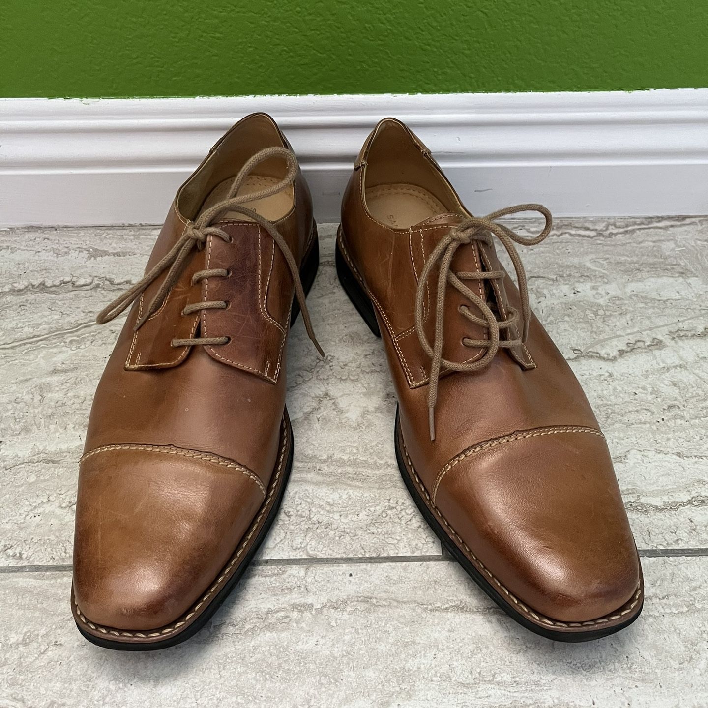 Sandro Moscoloni Lace Up Brown Leather Cap Toe 17763 Oxford 