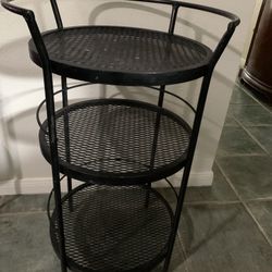 Black Metal 3 Tier Bar Table Or Shelf