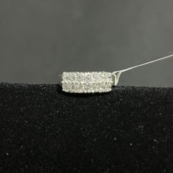 2 CZ Row .925 Sterling Silver Ring