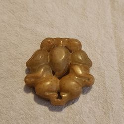 Antique Vintage Chinese Hand-carved Nephrite Jade Statue.  Type A.  Perfect Condition!  Measures approximately 2.25" x 2" x  .50".  Weighs 1.70 ounces
