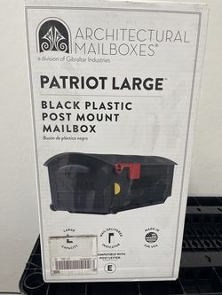 Patriot Black Large Plastic Post Mount Mailbox