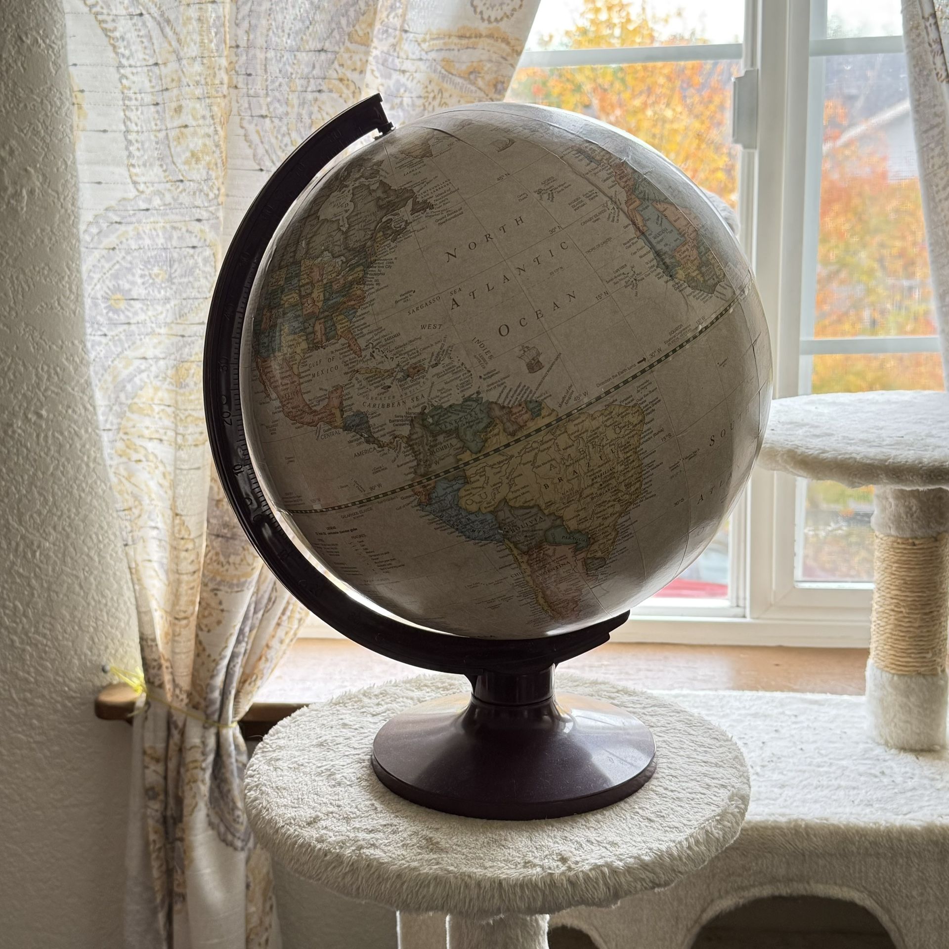 Vintage-Style Globe – 16” Tall (Like New)