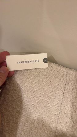 Anthropologie Cream Boucle Knit Garment Couch