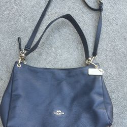 Gently Used Navy Coach Handbag 