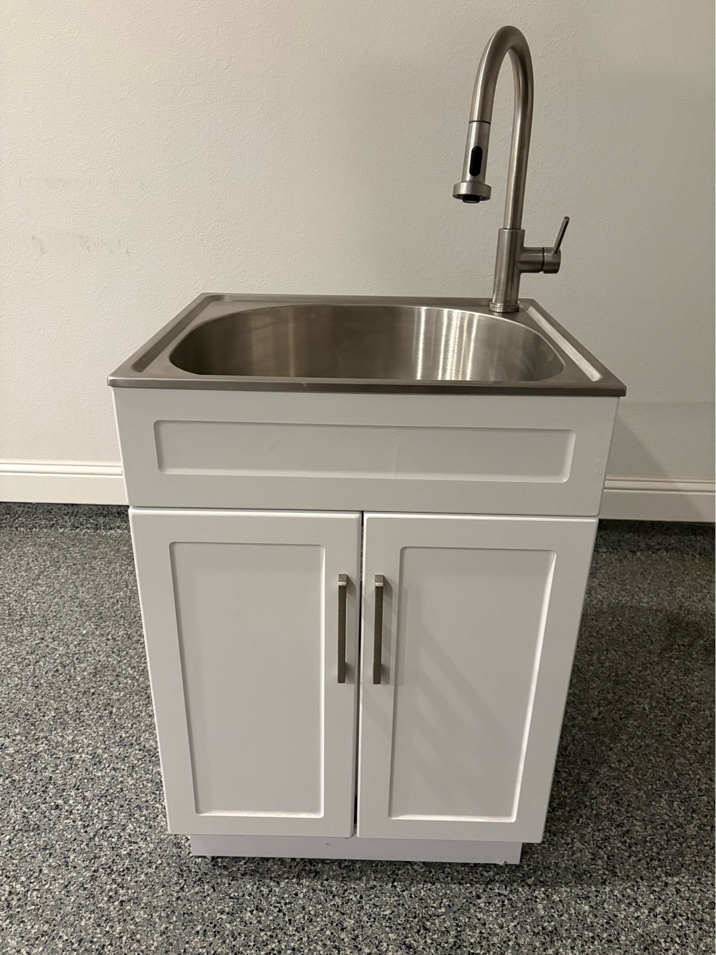 Glacier Bay Stainless Steel Utility Sink with Cabinet