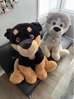 Jumbo 36” Plush Huskie and Rottweiler