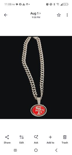 SF 49ers Iced Out Cuban Link Chain Necklace