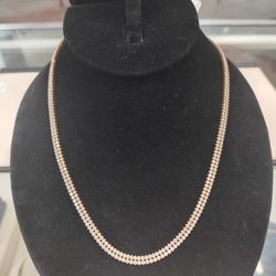 14k Gold Necklace CZ Stone 14.2 Grams 18 Long Layaway Available 10%dwon If You Interested Please Make Sure You Ask For Maribel Thank You 