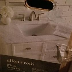 37 Inch VANITY TOP NATURAL SHADOW STORM MARBLE