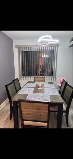 Sofa with dining room table set