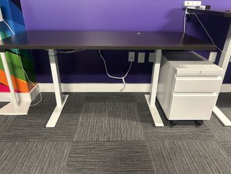 Electronic  Height Adjustable Riser Desk +  Matching File Cabinet