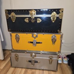 3 Vintage Antique Storage Box