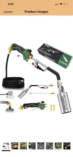 CSA Certified Propane Torch Weed Burner with 12.5FT Hose - 340,000 BTU High Output Weed Torch