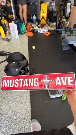 Vintage Mustang Ave Street sign Plaque