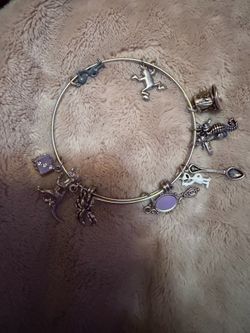 set.925 sterling Silva bangle charm bracelet set