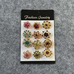 Elegant Floral Fashion Jewelry Set - 10 Pieces