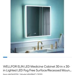 Bathroom Mirror With Cabinet And Led Lighting Anti Fog 