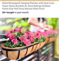 Metal Railing Planter Basket / Window Flower Box Frame