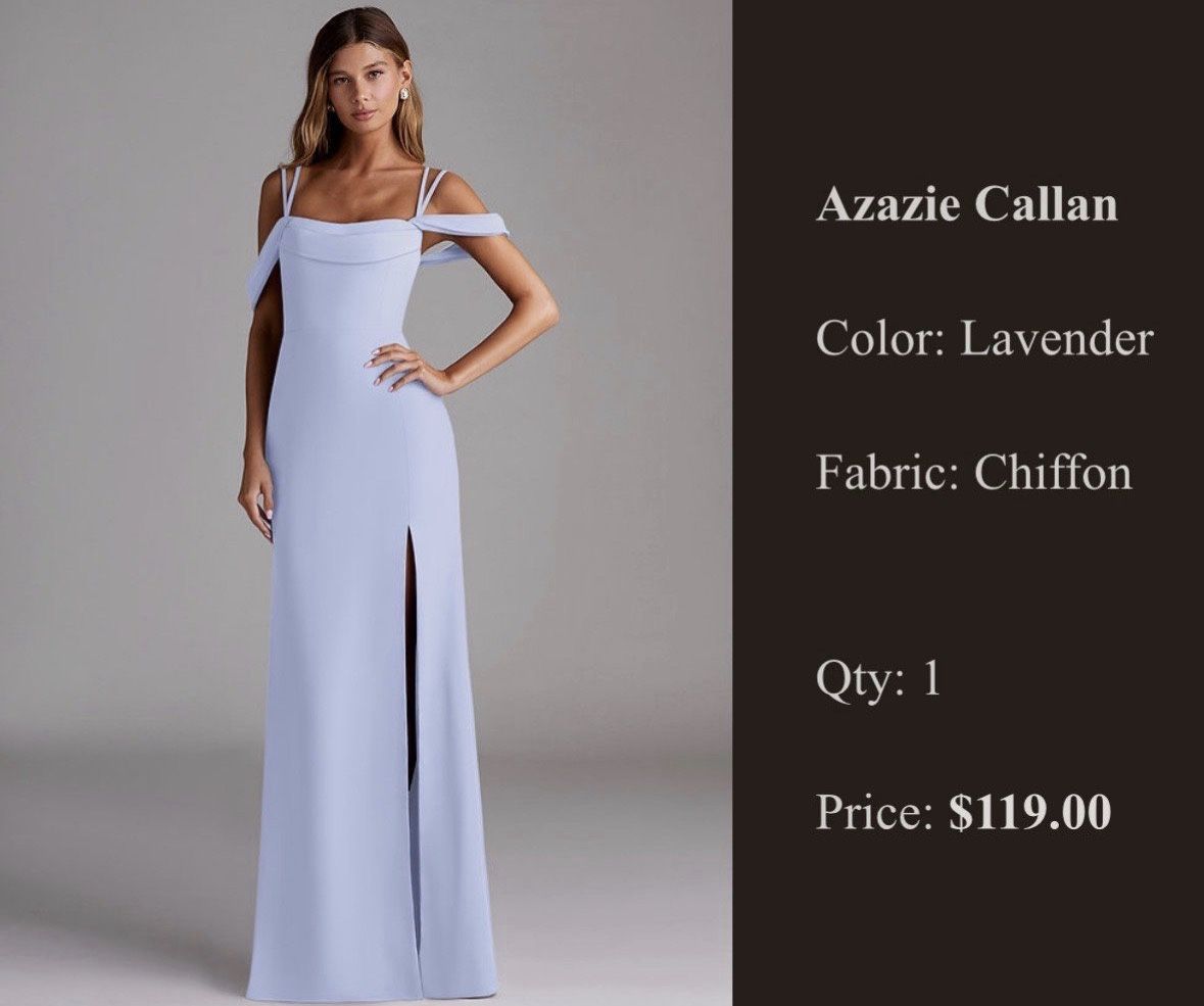 Azazie Callan Lavender Dress (Prom/Formal/Wedding)
