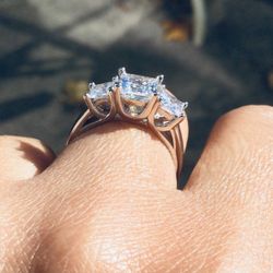 Princess Cut Created Diamond Ring 