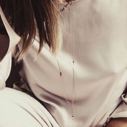 14k Rose Gold Y Necklace with Gold Disc Accents – 19” + 2” Extension