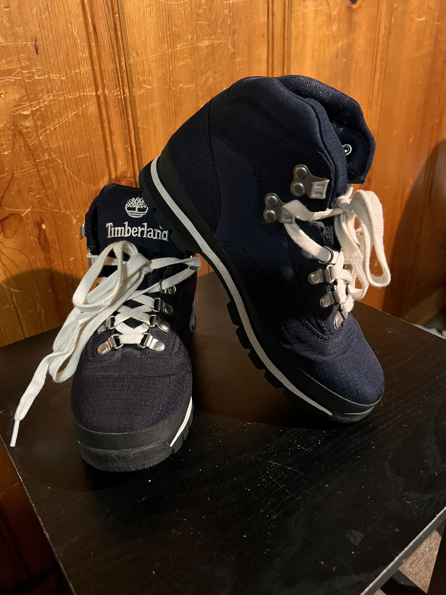 Timberland Men's Boots, Size 7 Navy Blue Euro Hiker Outdoor Boots Lace-Up Hiking Boots