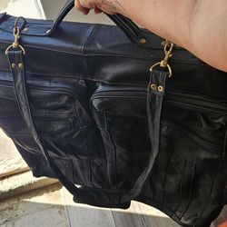 Vintage leather garment bag