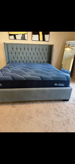 Cal king bed frame- no mattress