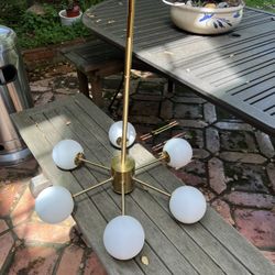 Sputnik Gold Five Bulb Chandelier
