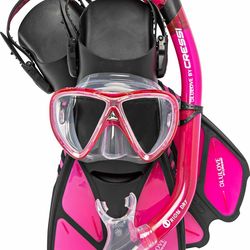 Brand New Cressi Adult Snorkel Set (Mask, Dry Snorkel, Adjustable Fins)